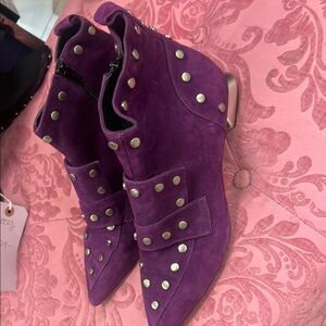 Purple Studded Ankle Boots mivida size 40